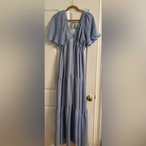 Light blue maxi dress only wore once! Second photo is the back of the dress!